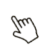 Isolated vector icon of a hand cursor effect